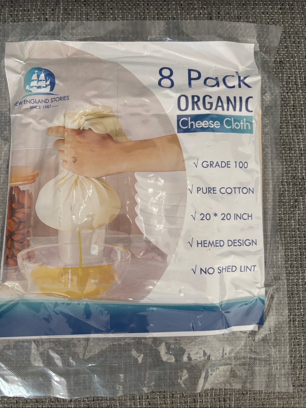 Organic White Cheese Cloth - 8 Pack